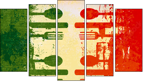 Italian Menu Vector Template
 - Obraz pięcioczęściowy, Pentaptyk
