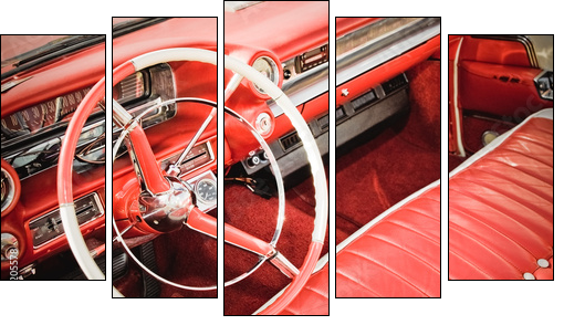 Klasyczny samochód – czerwona tapicerka
 - Obraz pięcioczęściowy, Pentaptyk