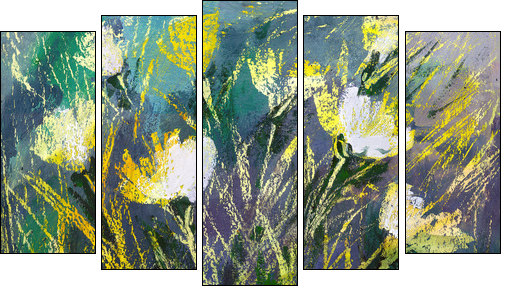 Wild flowers  - Obraz pięcioczęściowy, Pentaptyk