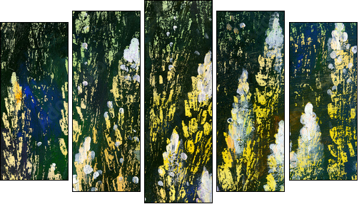 Wild flowers  - Obraz pięcioczęściowy, Pentaptyk