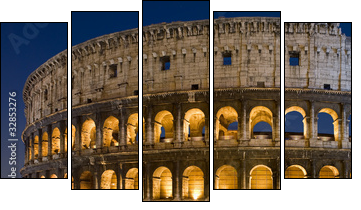 Koloseum o zmierzchu- Rzym
 - Obraz pięcioczęściowy, Pentaptyk