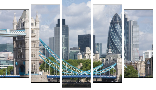 Tower Bridge - symbol Londynu
 - Obraz pięcioczęściowy, Pentaptyk