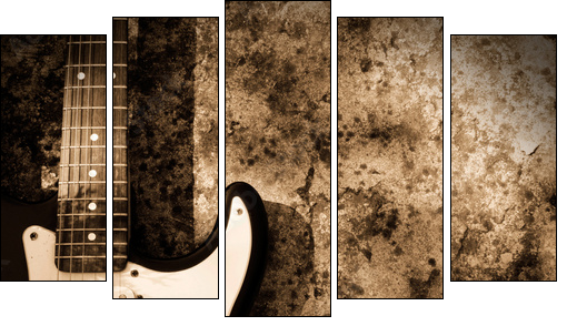 Grunge guitar  - Obraz pięcioczęściowy, Pentaptyk