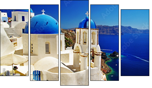 Santorini w bieli i błękicie
 - Obraz pięcioczęściowy, Pentaptyk