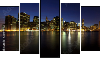 panorama Manhattanu o zmierzchu
 - Obraz pięcioczęściowy, Pentaptyk