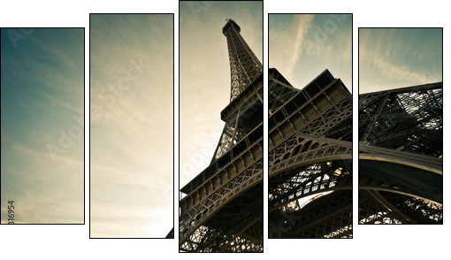 Paryska wycieczka – zoom na Wieżę Eiffela
 - Obraz pięcioczęściowy, Pentaptyk