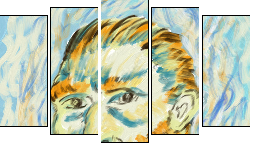 Cute Van Gogh Painting in Adobe Fresco - Obraz pięcioczęściowy, Pentaptyk