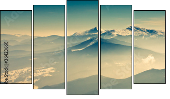 Potęga gór w scenerii zimowej
 - Obraz pięcioczęściowy, Pentaptyk