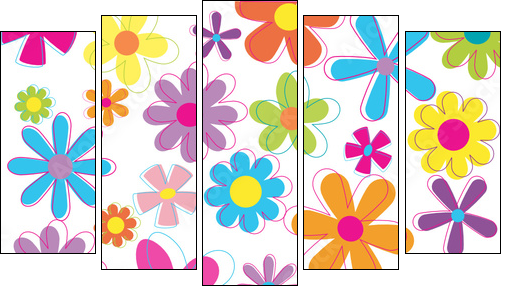 Kwiaty kolorami malowane
 - Obraz pięcioczęściowy, Pentaptyk