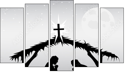 nativity scene,vector  - Obraz pięcioczęściowy, Pentaptyk