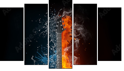 Electric Guitar  - Obraz pięcioczęściowy, Pentaptyk