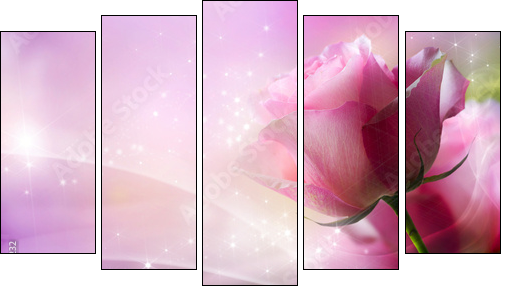 Roses Art Design. Invitation Card  - Obraz pięcioczęściowy, Pentaptyk