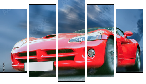 sports car  - Obraz pięcioczęściowy, Pentaptyk