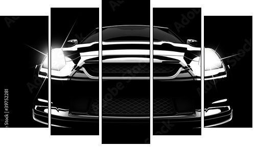 Black car  - Obraz pięcioczęściowy, Pentaptyk