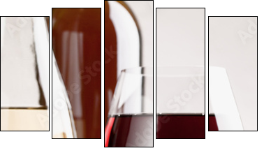 wine and grape, abstract still life  - Obraz pięcioczęściowy, Pentaptyk