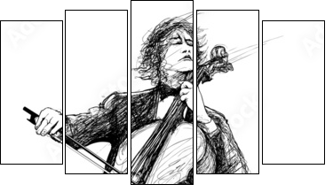 violoncellist  - Obraz pięcioczęściowy, Pentaptyk