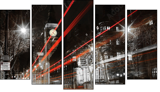 red trails  - Obraz pięcioczęściowy, Pentaptyk