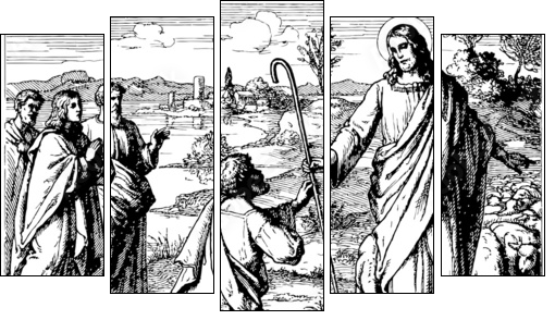 Good Shepherd  - Obraz pięcioczęściowy, Pentaptyk