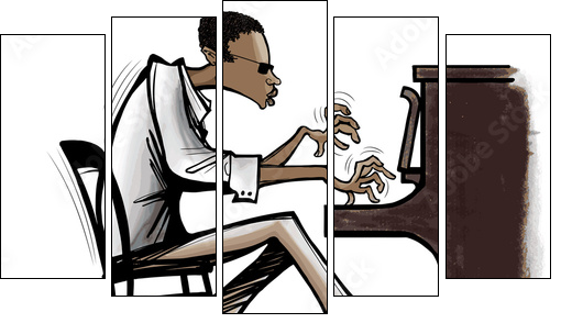 piano-Jazz  - Obraz pięcioczęściowy, Pentaptyk