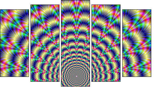 Psychedelic Pulse  - Obraz pięcioczęściowy, Pentaptyk