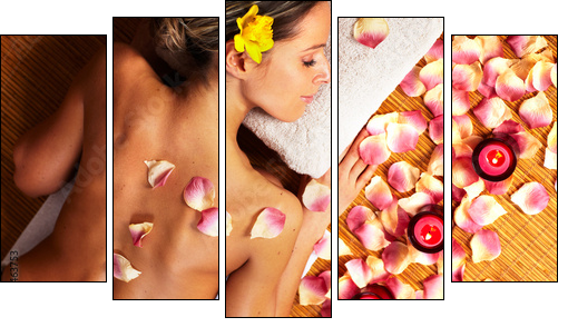 Young woman in Spa massage salon.  - Obraz pięcioczęściowy, Pentaptyk
