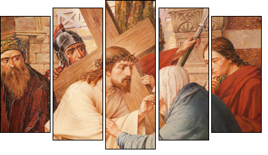Gent - Jesus and Mary on the cross way -  st. Peter s church  - Obraz pięcioczęściowy, Pentaptyk