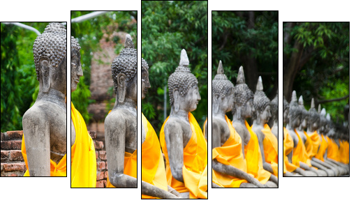Buddha  - Obraz pięcioczęściowy, Pentaptyk