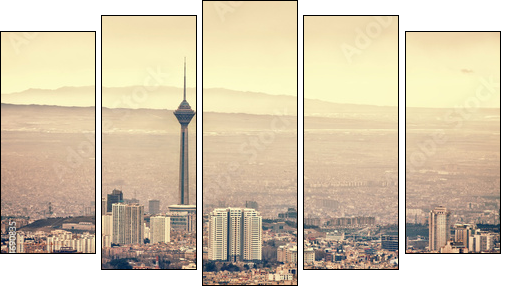 Tehran Skyline  - Obraz pięcioczęściowy, Pentaptyk
