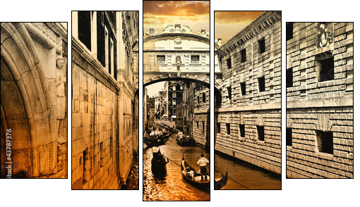 Venice, sunset  - Obraz pięcioczęściowy, Pentaptyk