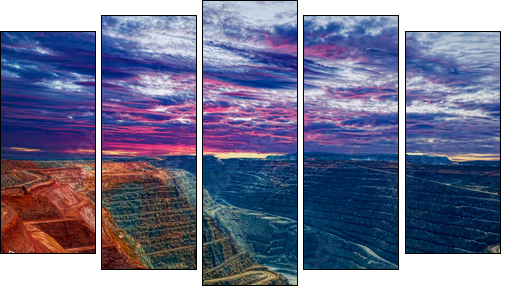 Super Pit Kalgoorlie Western Australia  - Obraz pięcioczęściowy, Pentaptyk