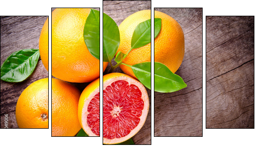 Świeżość grapefruitu  - Obraz pięcioczęściowy, Pentaptyk