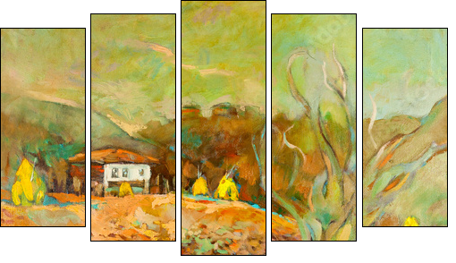Country scene  - Obraz pięcioczęściowy, Pentaptyk