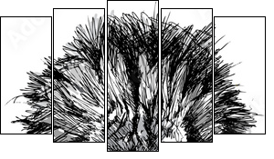 Sketch of a big male African lion  - Obraz pięcioczęściowy, Pentaptyk