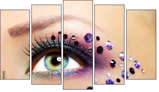 Beautiful Eye Makeup  - Obraz pięcioczęściowy, Pentaptyk