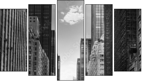 Avenue avec des taxis Ã  New York.  - Obraz pięcioczęściowy, Pentaptyk