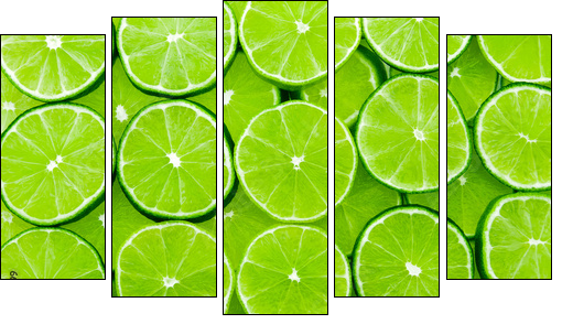Kwaśna zieleń limonki  - Obraz pięcioczęściowy, Pentaptyk