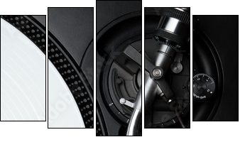 Professional turntable for a DJ  - Obraz pięcioczęściowy, Pentaptyk