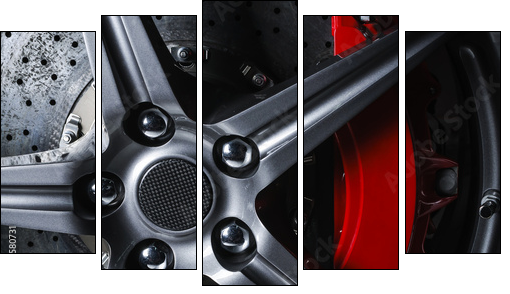 Super car disc-brake  - Obraz pięcioczęściowy, Pentaptyk