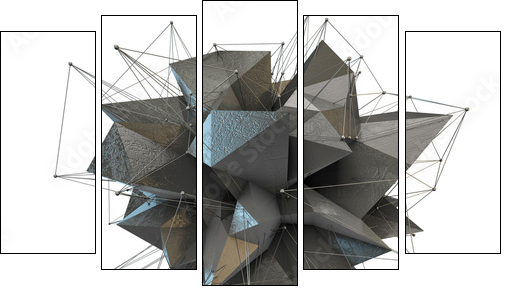 abstract shape  - Obraz pięcioczęściowy, Pentaptyk