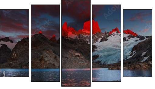 Mount Fitz Roy, Patagonia, Argentina  - Obraz pięcioczęściowy, Pentaptyk