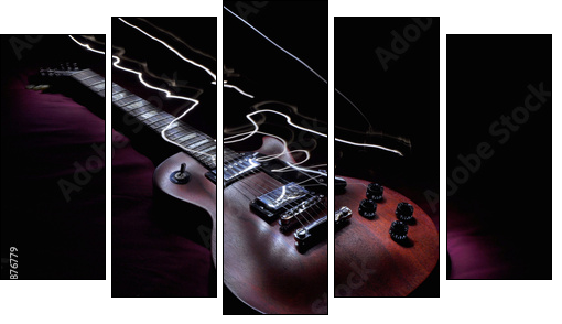 Smouldering guitar  - Obraz pięcioczęściowy, Pentaptyk