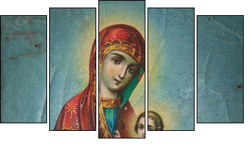 Orthodox Icon of the Mother of God  - Obraz pięcioczęściowy, Pentaptyk