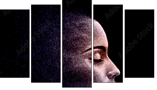 face_colored_unexpanded_symbol_no_text  - Obraz pięcioczęściowy, Pentaptyk