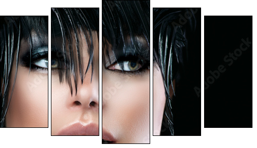 Fashion Art Portrait Of Beautiful Girl. Vogue Style Woman  - Obraz pięcioczęściowy, Pentaptyk