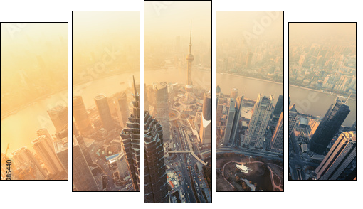 Shanghai skyline  - Obraz pięcioczęściowy, Pentaptyk