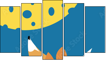 Fable of the fox and the cheese  - Obraz pięcioczęściowy, Pentaptyk