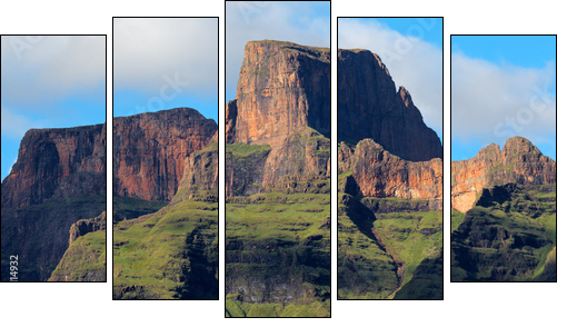 Drakensberg mountains, Royal Natal National Park,  - Obraz pięcioczęściowy, Pentaptyk