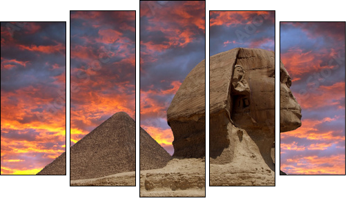 Giza – egipskie wakacje: Sfinks i piramidy
 - Obraz pięcioczęściowy, Pentaptyk