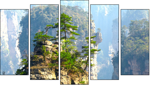 Zhangjiajie National Park, China. Avatar mountains  - Obraz pięcioczęściowy, Pentaptyk