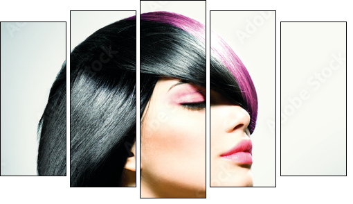 Fashion Hair. Hairstyle  - Obraz pięcioczęściowy, Pentaptyk